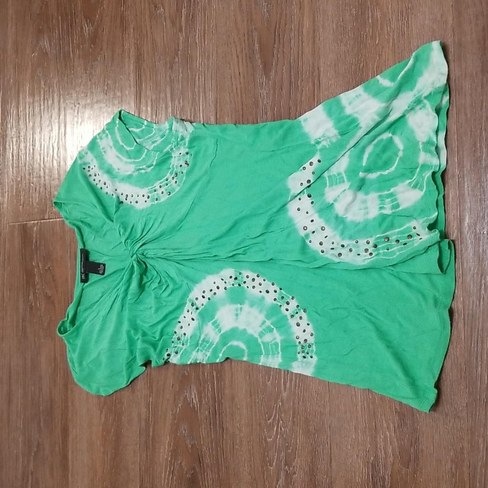 (L) INC International Concepts Tie Dye Light 100% Rayon Top Bohemian Hippie